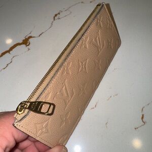 Louis Vuitton Felicie Zip Monogram Empreinte Leather Damier Wallet Insert France